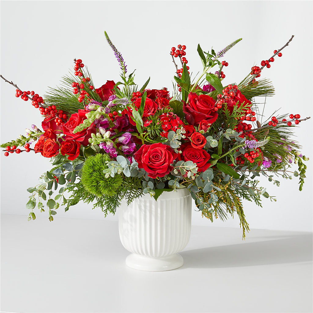 Big Red Bow Bouquet – WILL & DEE'S FLORIST, Florence AL