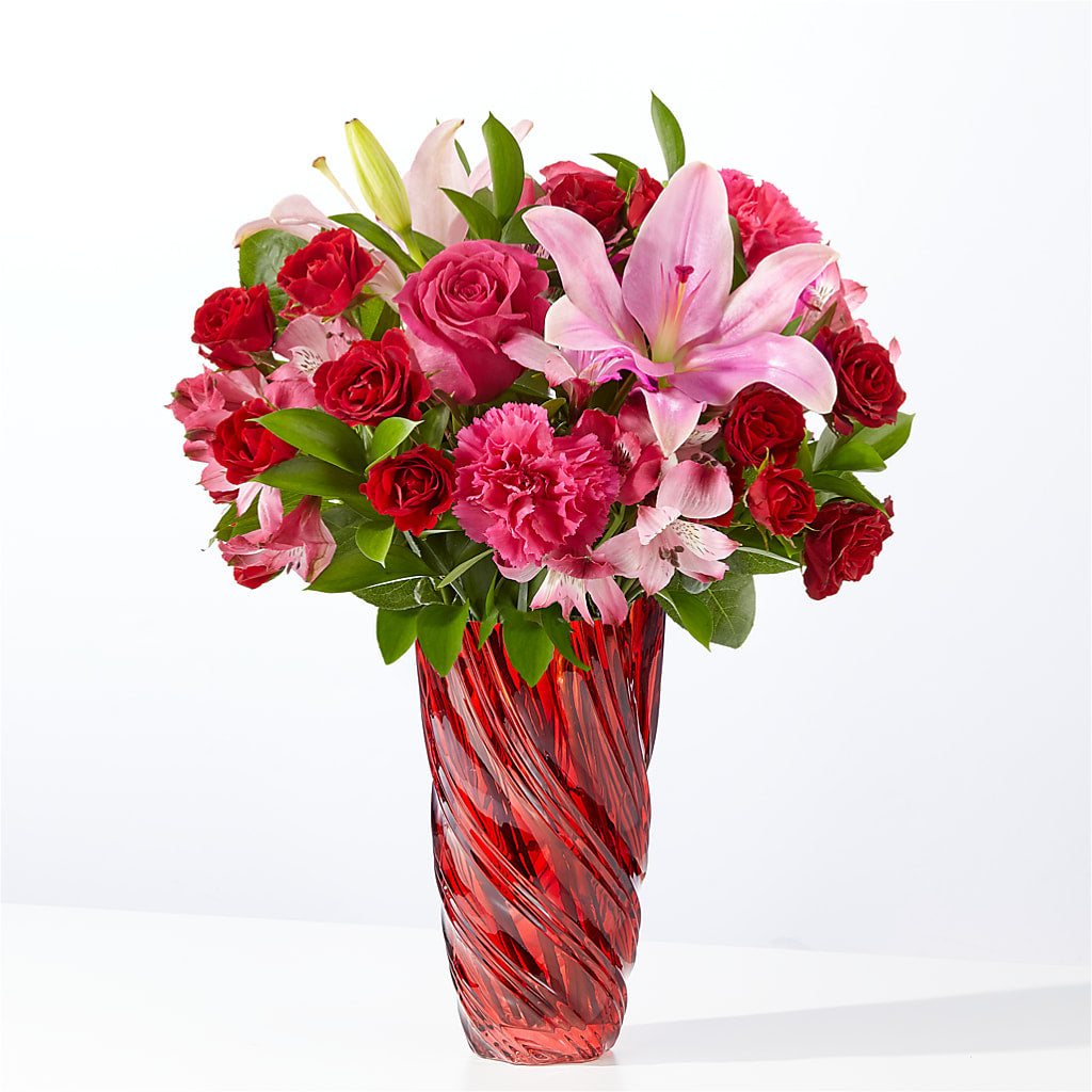 In Love Bouquet with Luxe Swirl Vase – WILL & DEE'S FLORIST, Florence AL