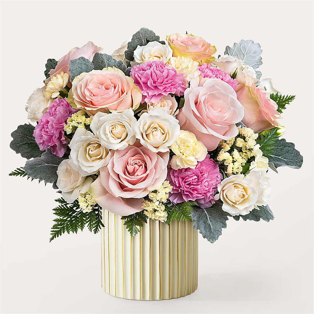 Blissful Moments Bouquet with Ivory Vase – WILL & DEE'S FLORIST, Florence AL