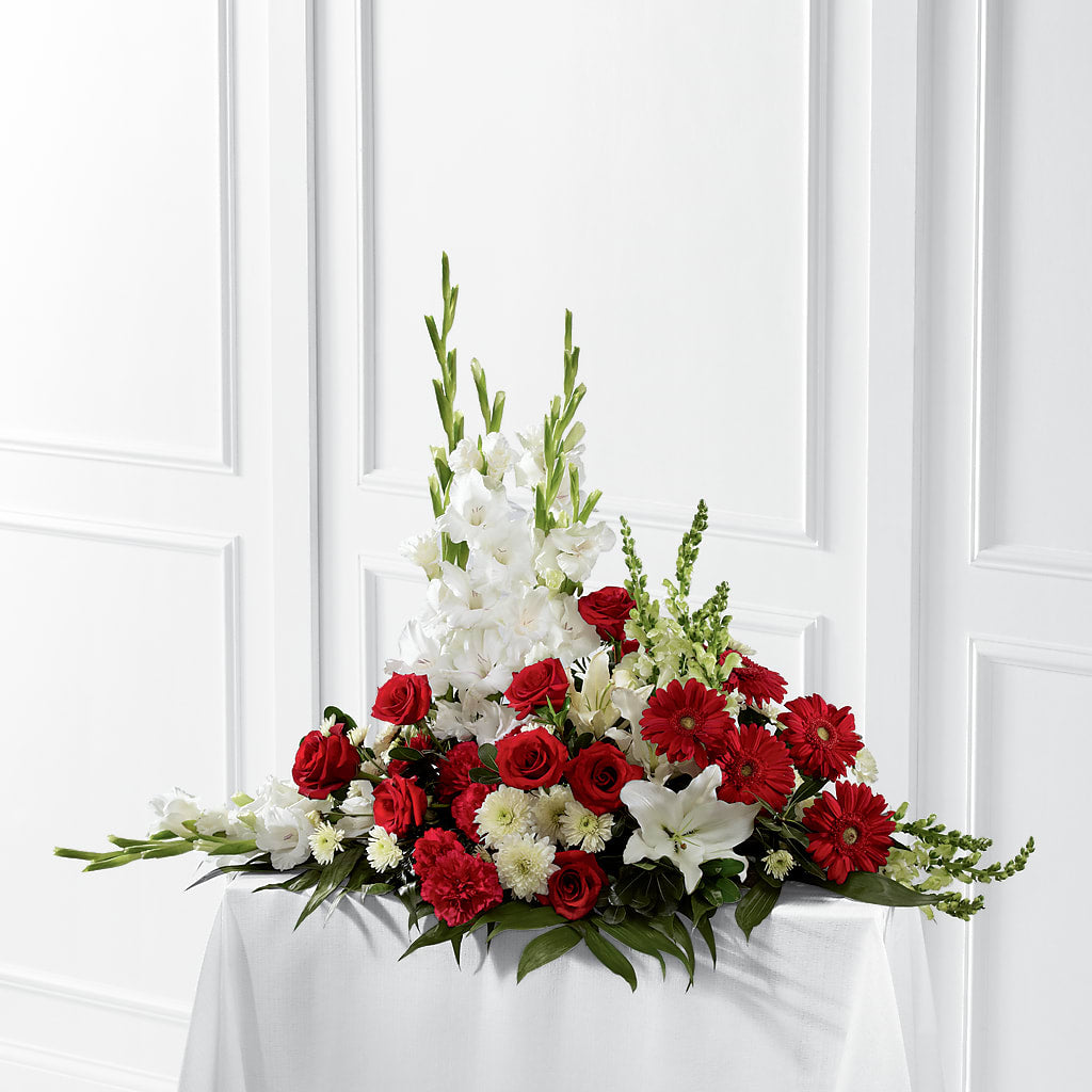Crimson & White Arrangement – WILL & DEE'S FLORIST, Florence AL