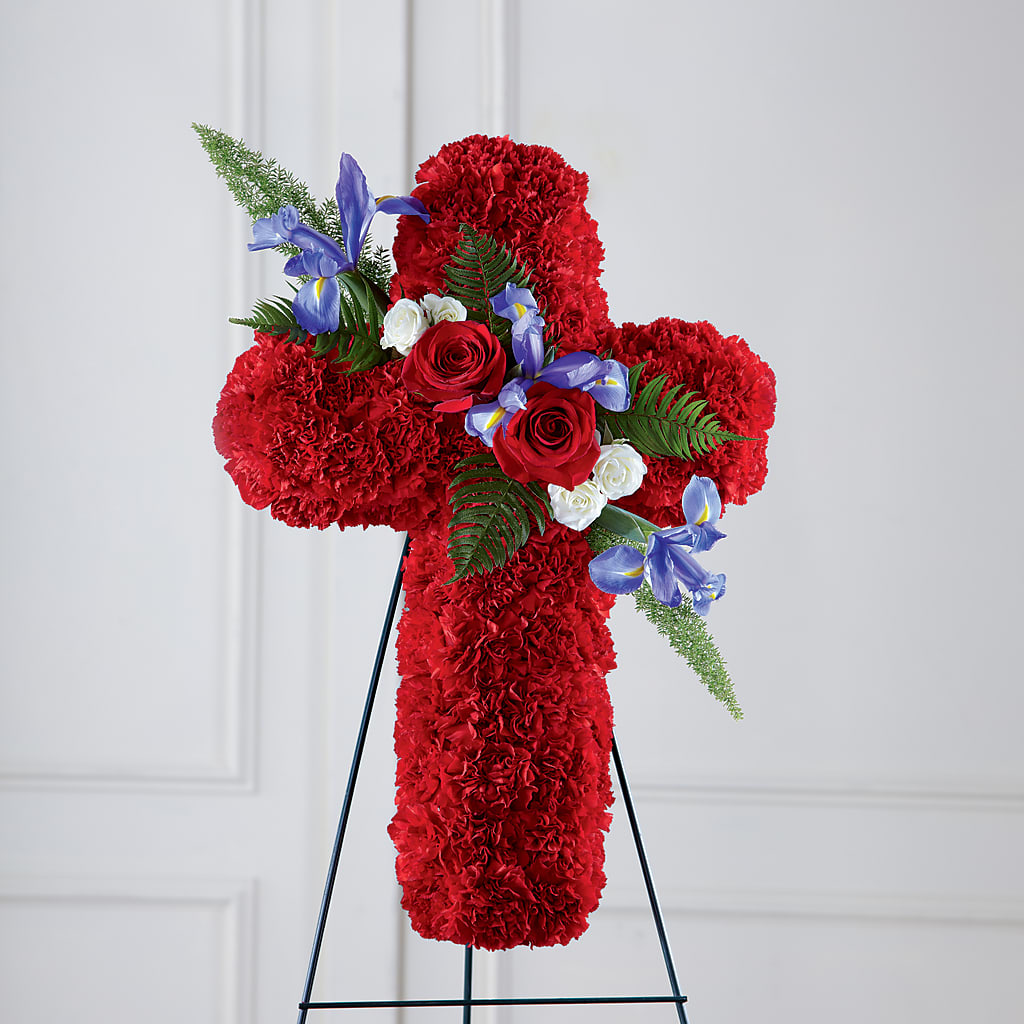 Faithful Hero Floral Cross – WILL & DEE'S FLORIST, Florence AL