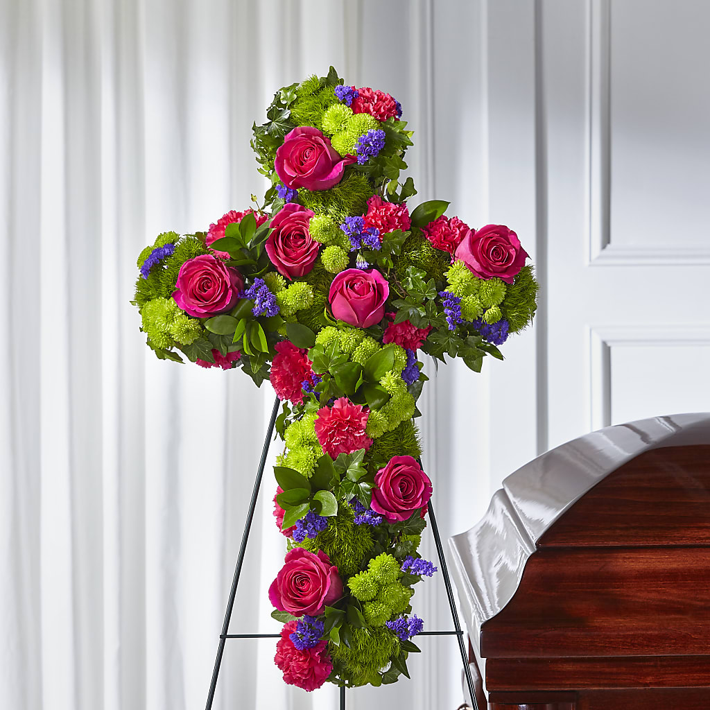Tribute Rose Floral Cross – WILL & DEE'S FLORIST, Florence AL