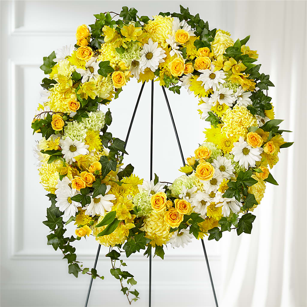 Golden Remembrance Wreath – WILL & DEE'S FLORIST, Florence AL