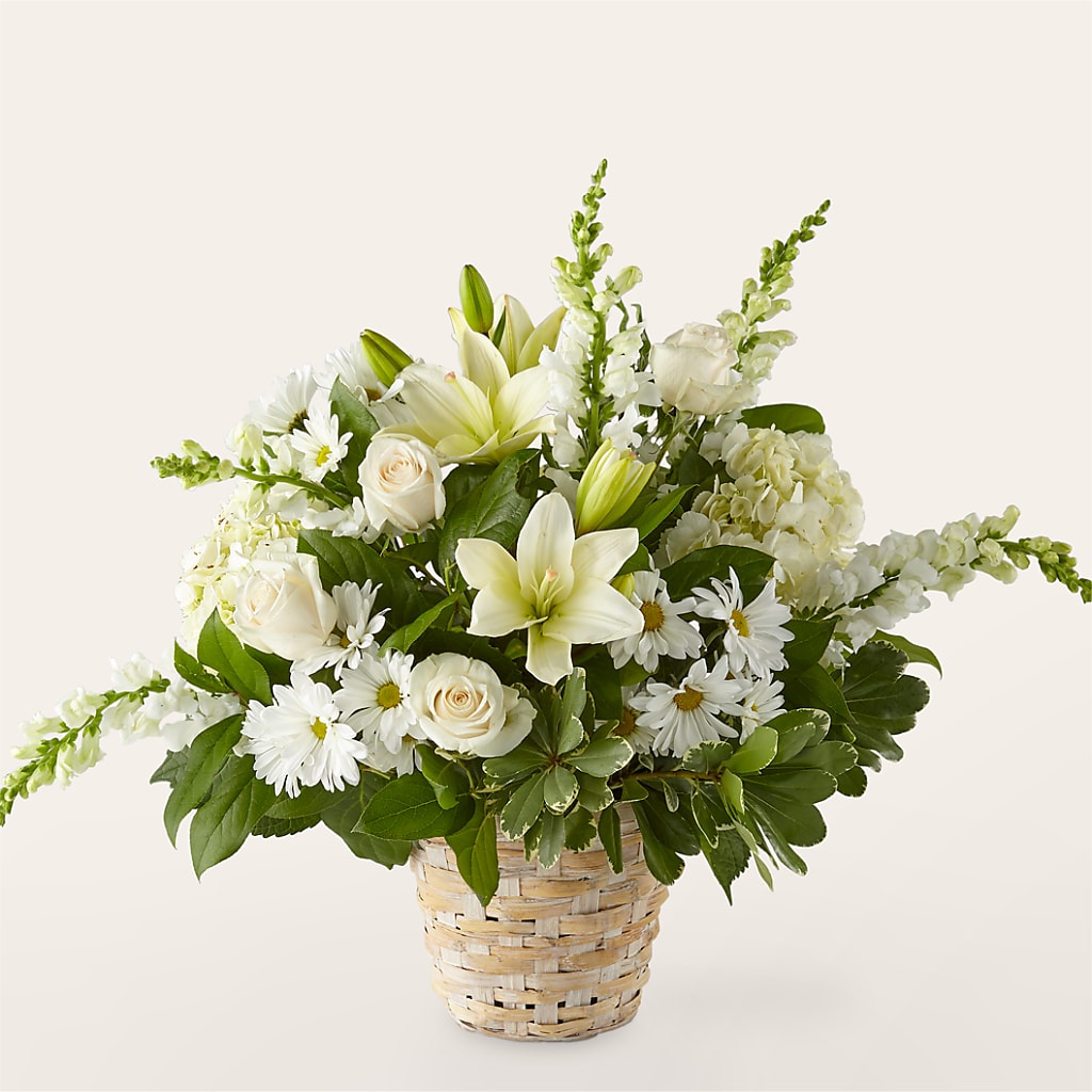 Ivory Elegance Floral Basket – WILL & DEE'S FLORIST, Florence AL