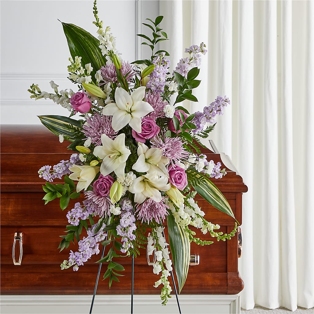 Grateful Hearts Standing Spray – WILL & DEE'S FLORIST, Florence AL