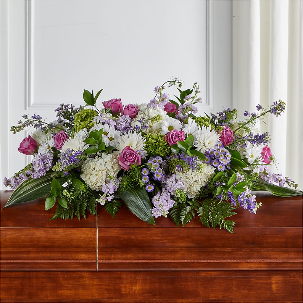 Meadows of Serenity Casket Spray – WILL & DEE'S FLORIST, Florence AL