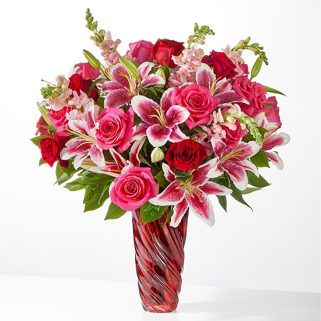 Always You Bouquet with Luxe Swirl Vase – WILL & DEE'S FLORIST, Florence AL