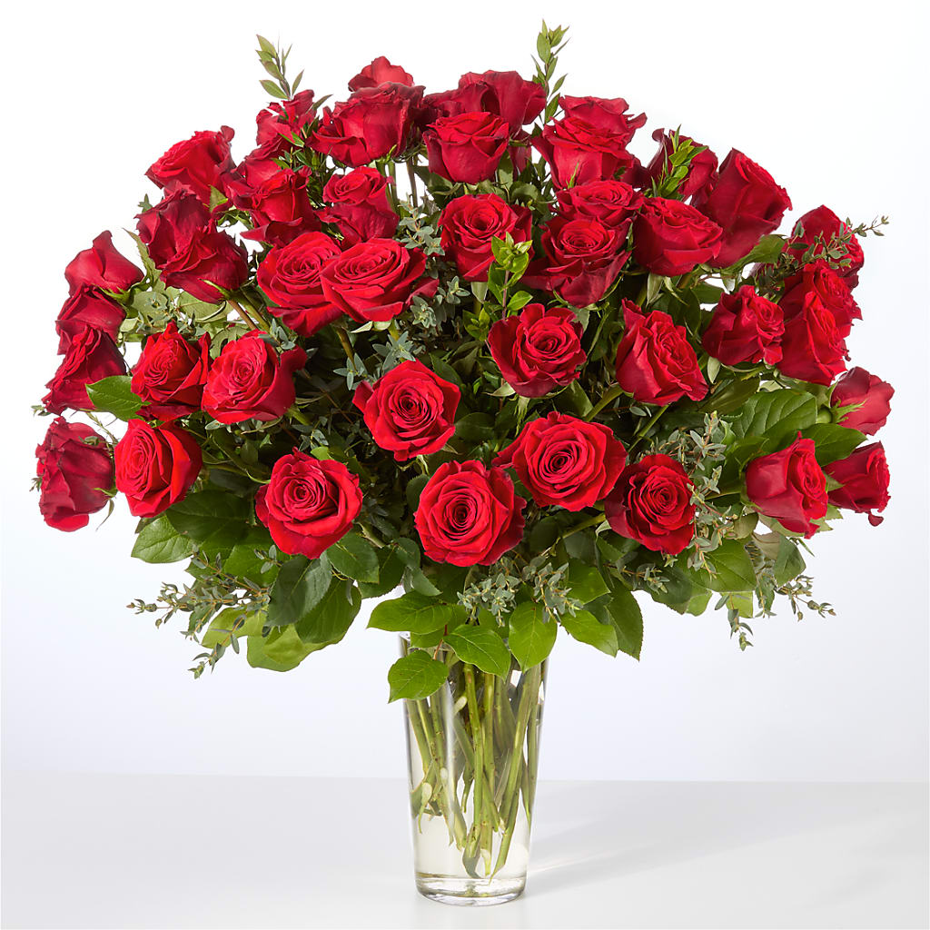 Forever Yours Fifty Stem Red Rose Bouquet – WILL & DEE'S FLORIST, Florence AL