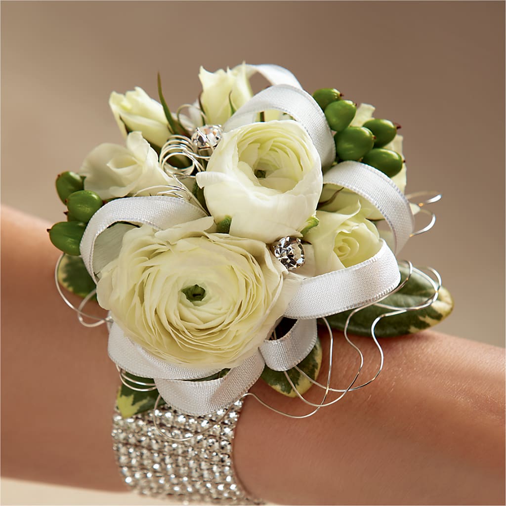 White Wedding Corsage – WILL & DEE'S FLORIST, Florence AL