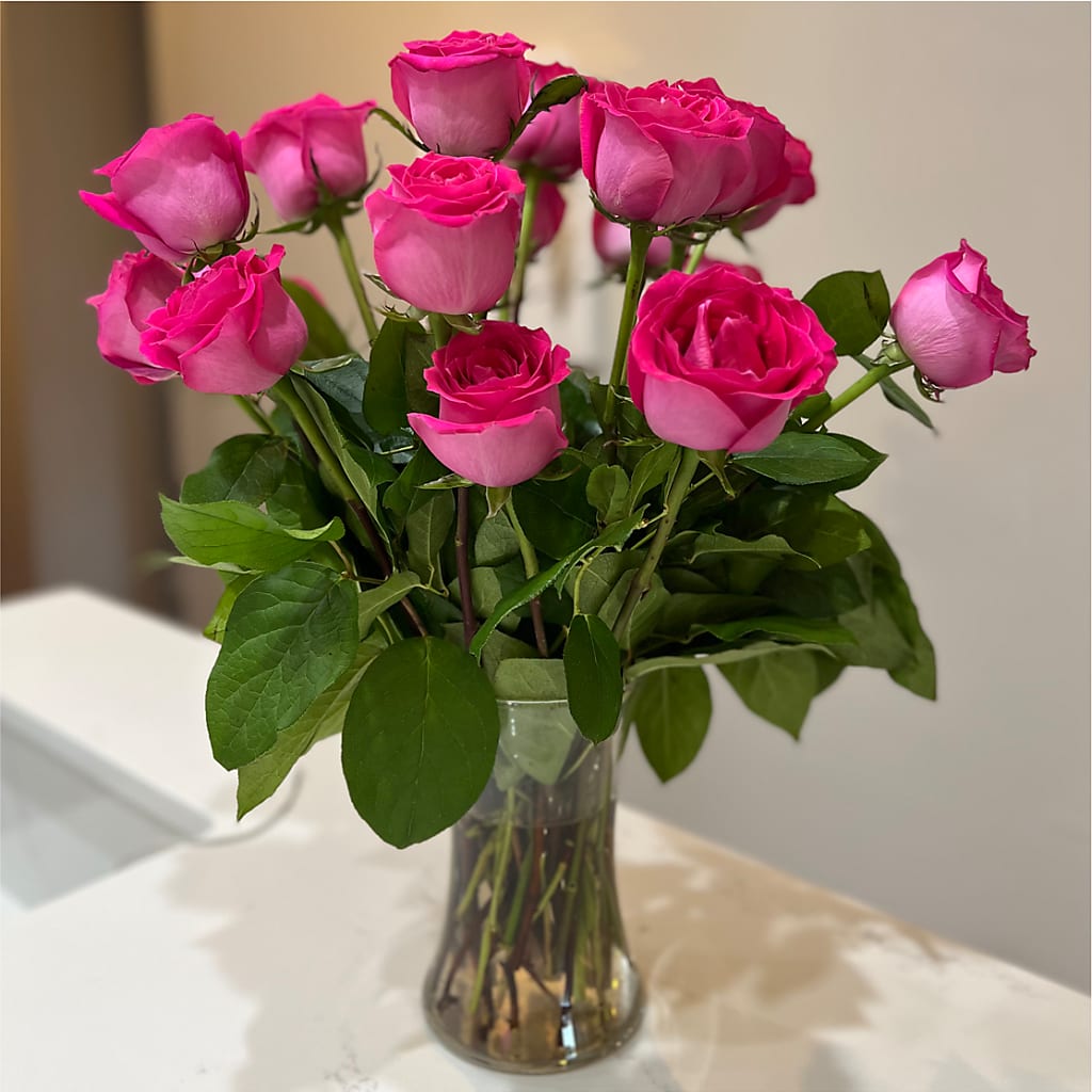 Long Stem Pink Rose Bouquet – WILL & DEE'S FLORIST, Florence AL