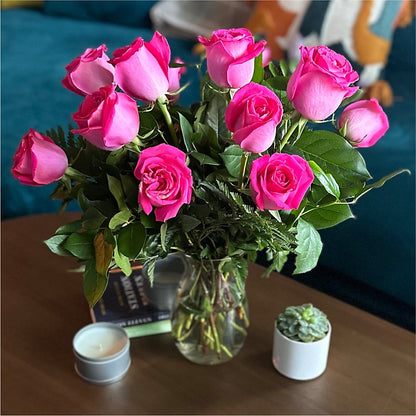 Long Stem Pink Rose Bouquet – WILL & DEE'S FLORIST, Florence AL