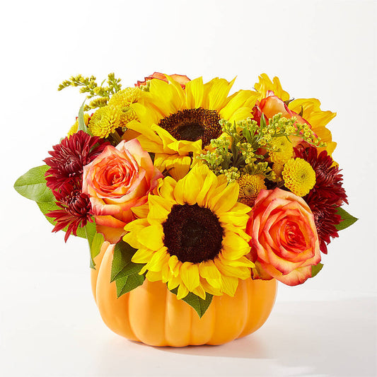 Golden Gourd Pumpkin Bouquet – WILL & DEE'S FLORIST, Florence AL