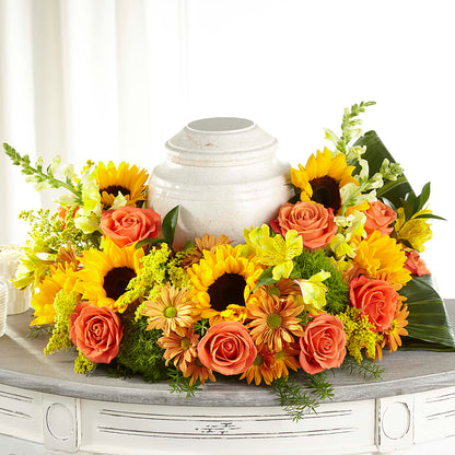 Faithful Sunflower Cremation Adornment – WILL & DEE'S FLORIST, Florence AL