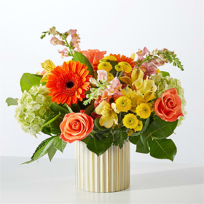 Autumn Sunshine Bouquet with Ivory Vase – WILL & DEE'S FLORIST, Florence AL