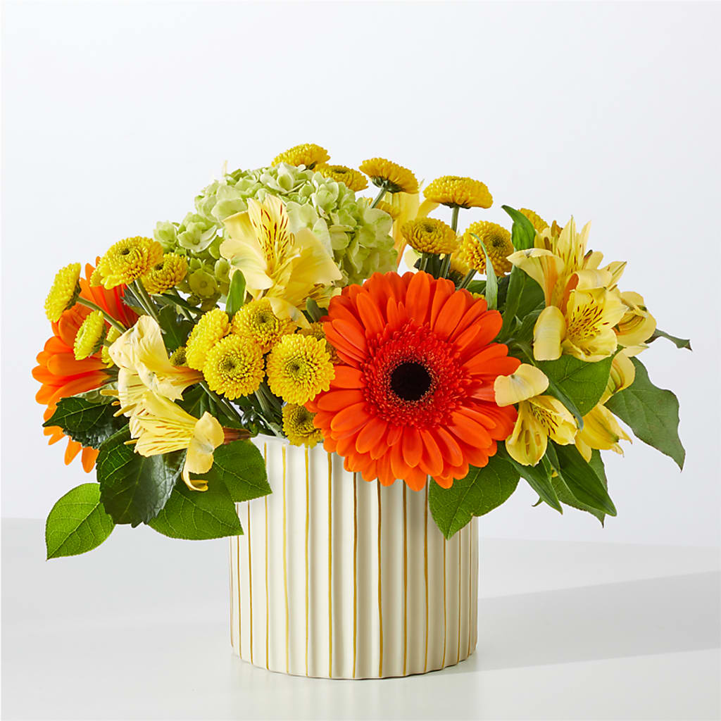 Autumn Sunshine Bouquet with Ivory Vase – WILL & DEE'S FLORIST, Florence AL